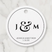 Étiquettes Cadeau Simple Monogramme De Mariage (Dos)