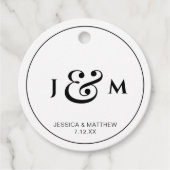 Étiquettes Cadeau Simple Monogramme De Mariage (Devant)