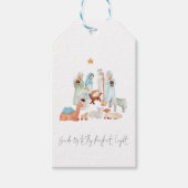 Étiquettes-cadeau Simple Nativité Scène Trois Rois Nom Lyrique (Devant)