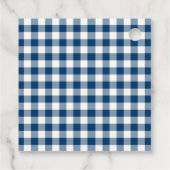 Étiquettes Cadeau Simple Navy Buffalo Plaid Merci (Dos)