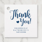 Étiquettes Cadeau Simple Navy Buffalo Plaid Merci (Devant)