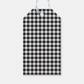 Étiquettes-cadeau Simple Noir et Blanc Buffalo Plaid Merci (Dos)
