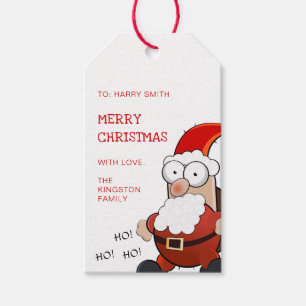 Étiquettes-cadeau Simple Père Noël Rouge Joyeux Noël