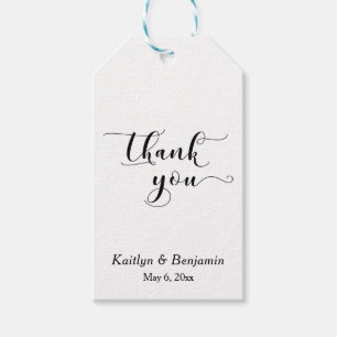 Étiquettes-cadeau Simple Remerciement en Écriture Élégante Mariage
