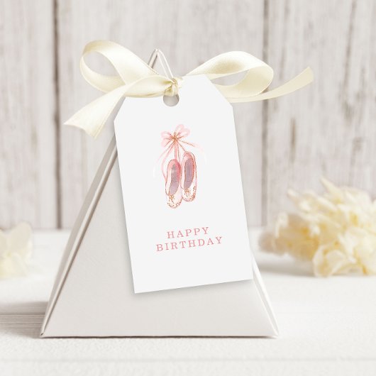 Étiquettes-cadeau Simple rose et Parties scintillant Ballerina Chaus