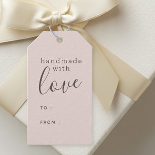 Étiquettes-cadeau Simple Rose Fait à la Main avec Amour