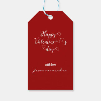 Étiquettes-cadeau Simple rouge Personnalisable valentin