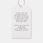 Étiquettes-cadeau Simple script moderne noir blanc merci (Dos)