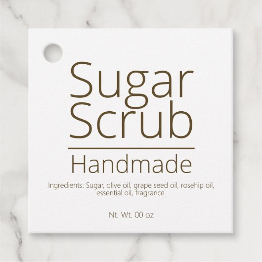Étiquettes Cadeau Simple Sophistiqué Sugar Scrub Business Hobby (Devant)