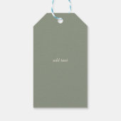 Étiquettes-cadeau Simple String Lights Sage Green Thank You (Dos)