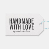 Étiquettes-cadeau Simple stylé rustique fait main avec Love Kraft (Devant (Horizontal))