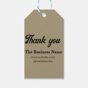 Étiquettes-cadeau Simple texte de remerciement avec les détails du n
