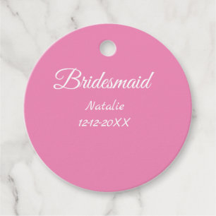 Étiquettes Cadeau Simple texte minimal rose demoiselle d'honneur ajo