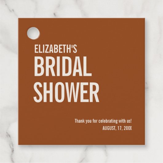 Étiquettes Cadeau Simple Typographie de Terre Cuite Remerciements de (Devant)