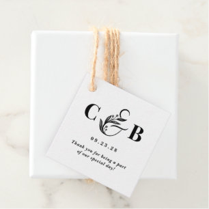 Étiquettes Cadeau Simplement Splendid EDITABLE COULEUR Monogramme Fa