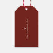 Étiquettes-cadeau Simples Flammes de neige d'hiver Noël Rouge (Dos)