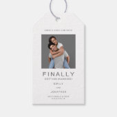 Étiquettes-cadeau Simples Typographie Gris Enregistrer La Date Don T (Devant)