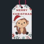 Étiquettes-cadeau Singe Noël Neige hiver Animaux Singes Cadeau<br><div class="desc">Le singe pour Noël avec des lumières de fées. Animaux amusants avec des cadeaux et de la neige pour les vacances. Aussi drôle pour noël en juillet. Les singes sont des animaux mignons et parfaits pour Noël.</div>