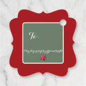 Étiquettes Cadeau Single Poinsettia Customizable Text Design (Dos)