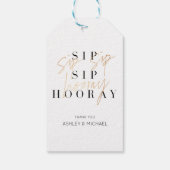 Étiquettes-cadeau Sip Sip Hooray Black White Gold (Dos)