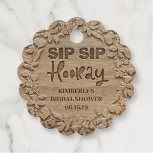 Étiquettes Cadeau Sip Sip Hooray - Fête des mariées rustique