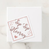 Étiquettes Cadeau Sip Sip Hooray Rose Gold Champagne Botparty (En situation)
