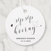 Étiquettes Cadeau Sip Sip Hooray Simple Fête de Mariage (Devant)