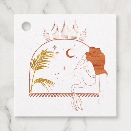 Étiquettes Cadeau Sirène cosmique mystique (Devant)