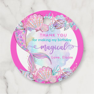 Étiquettes Cadeau Sirène Sous La Mer Fête Anniversaire Magique