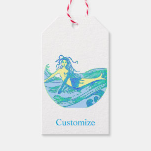 Étiquettes-cadeau Sirène Vintage Waveriding Thunder_Cove