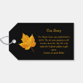 Étiquettes-cadeau Sirop d'érable ferme or jaune noir pays rustique (Dos (Horizontal))