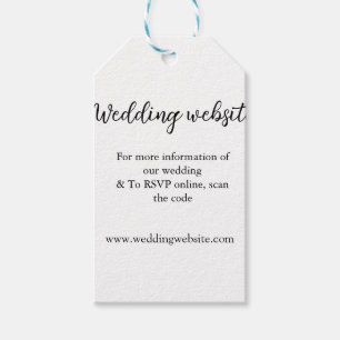 Étiquettes-cadeau site web mariage ajouter q r code nom du couple dé