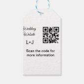 Étiquettes-cadeau site web mariage ajouter q r code nom du couple dé (Dos)
