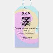 Étiquettes-cadeau site web mariage rsvp q r code ajouter nom texte (Dos)