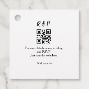 Étiquettes Cadeau site web mariage rsvp q r code ajouter nom texte t