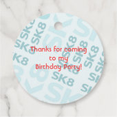 Étiquettes Cadeau Skate Park Fun Boy Fête d'anniversaire (Dos)