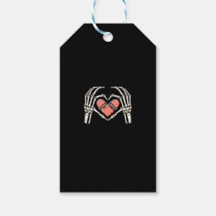 Étiquettes-cadeau Skeleton Hand Heart Skateboard Valentines Day Funn