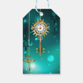 Étiquettes-cadeau Skeleton Keys on Green Background (Dos)