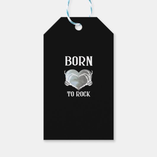 Étiquettes-cadeau Skeleton Mains Grey Heart Graphic Pour Classique (Devant)