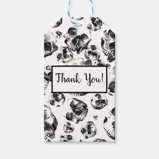 Étiquettes-cadeau Skeleton Skull Art Pattern (Devant)