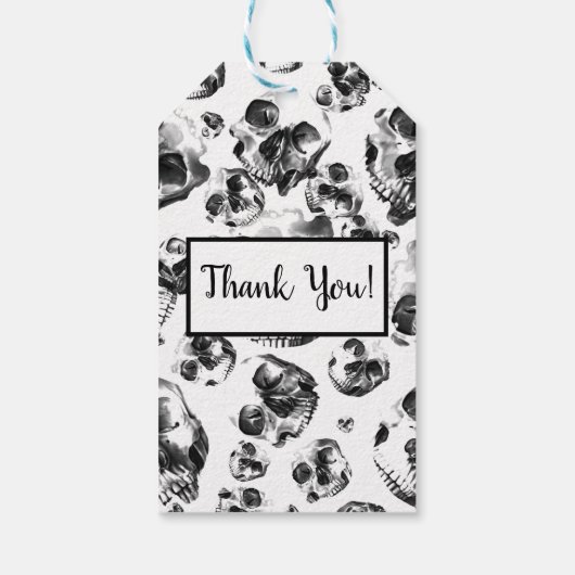 Étiquettes-cadeau Skeleton Skull Art Pattern (Dos)