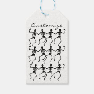 Étiquettes-cadeau Skeletons dansants Halloween Thunder_Cove