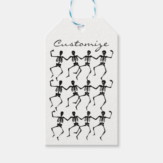 Étiquettes-cadeau Skeletons dansants Halloween Thunder_Cove (Devant)