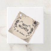 Étiquettes Cadeau Skeletons gothiques vintages Spider Halloween Part (En situation)