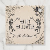 Étiquettes Cadeau Skeletons gothiques vintages Spider Halloween Part (Dos)