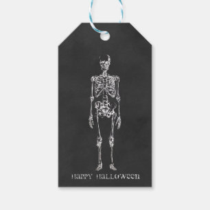 Étiquettes-cadeau Sketch Skeleton Happy Halloween