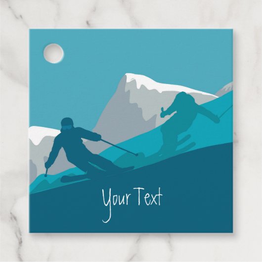 Étiquettes Cadeau Ski alpin personnalisé (Devant)