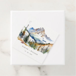 Étiquettes Cadeau Ski Mountain Telluride Colorado Mariage aquarelle