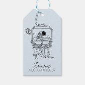 Étiquettes-cadeau Skiing Winter Wedding  (Devant)