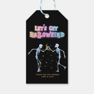 Étiquettes-cadeau Skull Neon Halloween Halloween Skeletons dansants 